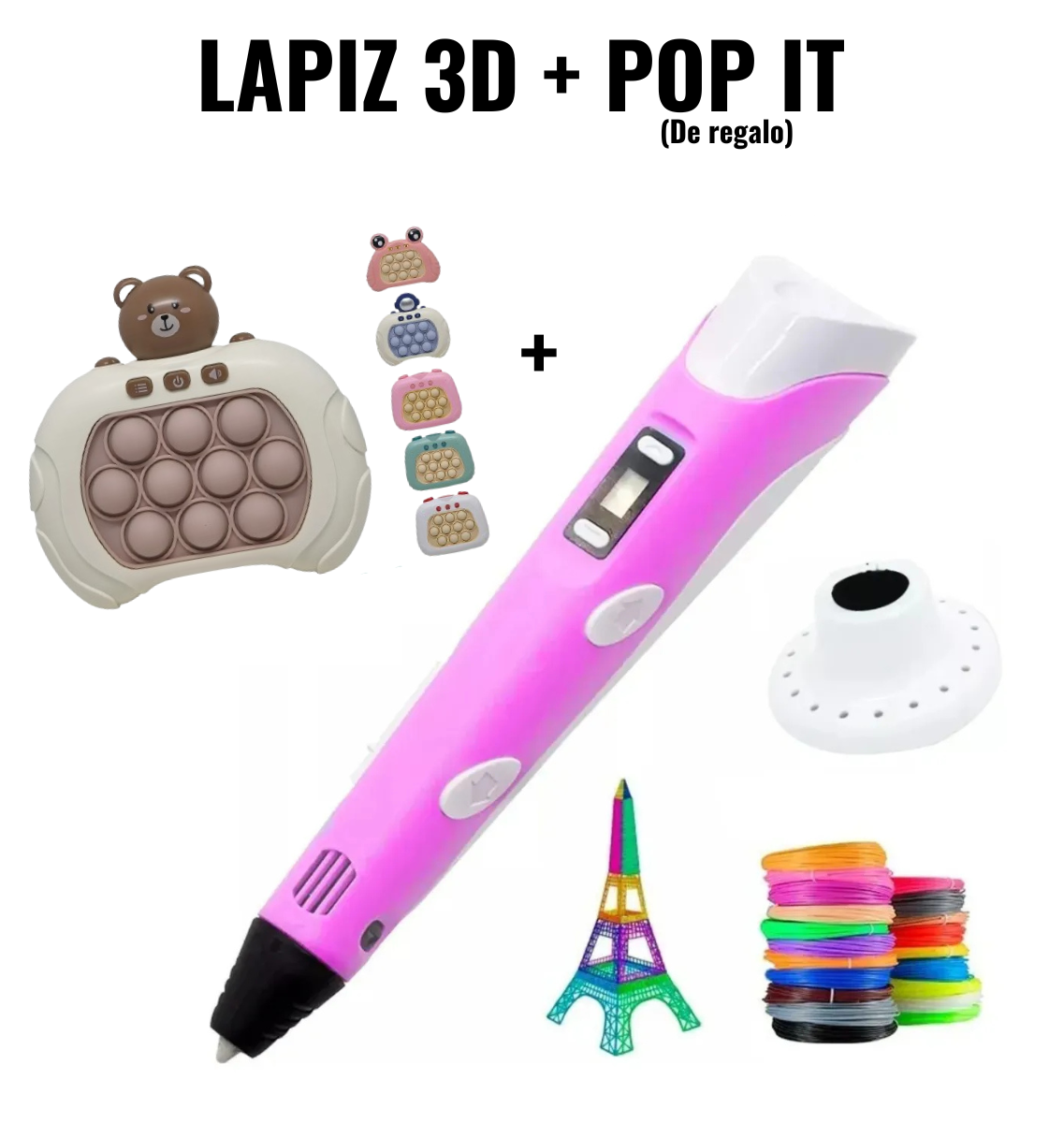 Lapiz 3D + POP IT (De Regalo)